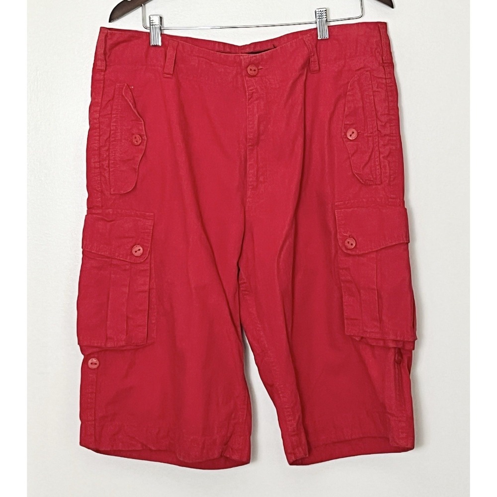Vintage Rocawear Cargo Shorts Men's‎ 36 Red Ripstop Y2K Baggy Hip Hop Skater